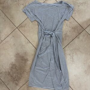 Striped Gray and White Women's Dress